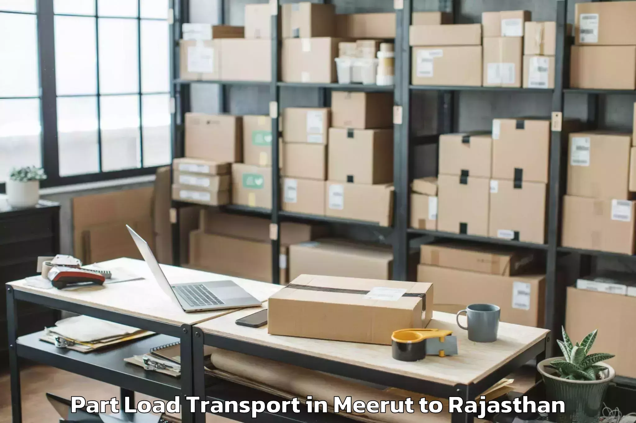 Book Meerut to Nadbai Part Load Transport Online